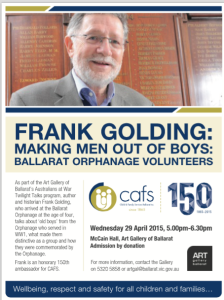 Ballarat Courier 25, 27 April 2015 for talk on 29th April